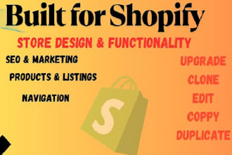 clone shopify store redesign and duplicate shopify website