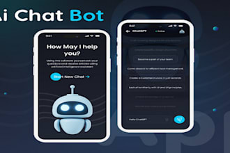 develop chatgpt ai mobile app or ai website, ai saas app ai chatbot, ai software