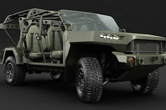 create 3d automobiles amour tank model, military car 3d drone artillery for game