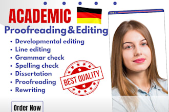 do academic editing or proofreading for your german ebook, texts and content