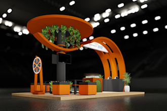 do 3d kiosk design, stall design, exhibition stall, trade booth, stand booth