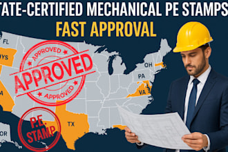 nys, ca, tx, oh, or usa pe stamp mechanical, hvac ductwork