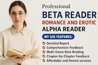 beta read and critique your romance manuscript feedback in spanish and french