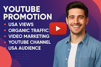 do USA youtube video promotion organic promotion USA views,  USA video marketing