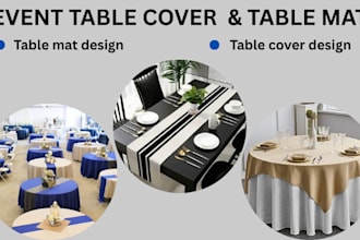 design stunning custom table mats  wedding decor illustrations