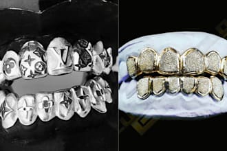 any type of custom grillz teeth jewelry design, engagement wedding ring
