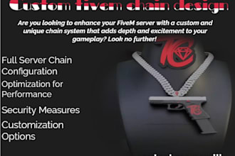 create custom fivem chain model, gun, cloth shop for gta v, fivem map, ped