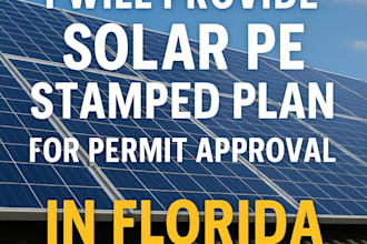 provide solar pe stamped plan for permit approval in florida