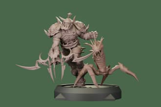 sculpt fantasy creature, tabletop miniature,monsters,dnd 3d,wargames,board games