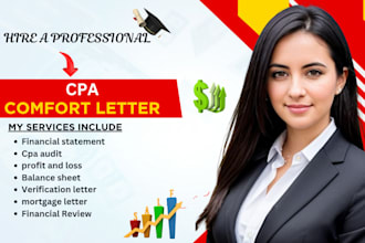 prepare US tax returns, CPA statements, profit and loss, mortgage letter