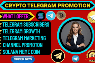 promote your crypto telegram meme coin website crypto nft solana promotion