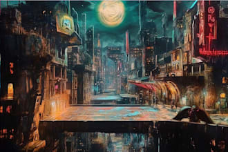 do cyberpunk futuristic city art