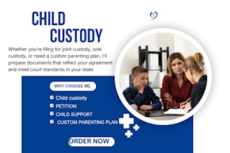 draft child custody, visitation and parenting plan for court submission