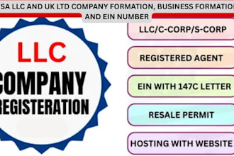 register USA llc and UK ltd company formation, business formation and ein number