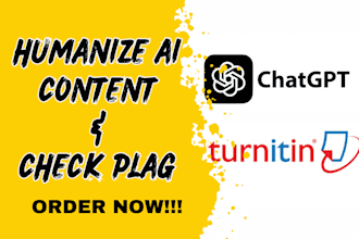 humanize your ai content, edit, and rewrite chat gpt content n check plagiarism