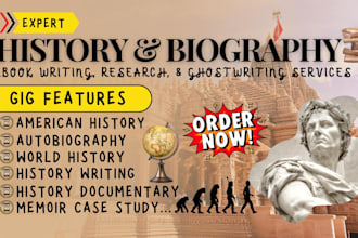 be your history, biography, memoir, autobiography ebook writer, and US historian