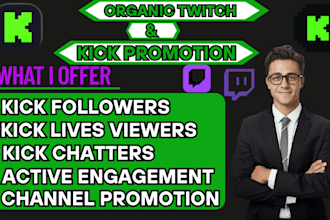 promote your twitch and kick channel to UK, US to your grow live streamers
