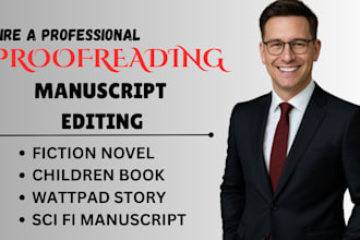proofread and format fiction novel, children book, wattpad or sci fi manuscript