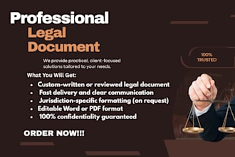 write legal agreements, contracts, documents, privacy policy, motions, complaint