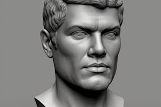 sculpt realistic 3d face, 3d head bust model, miniature sculpture for 3d print