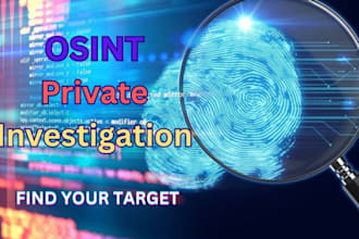 be your private investigation on any target detective and osint expert