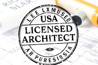 do usa licensed architect stamp, land surveying report plans stamp for approval