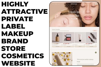 design private label makeup brand shopify store makeup store cosmetics website