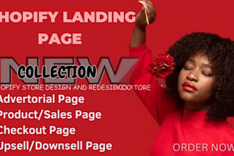 design converting shopify landing page and shopify store