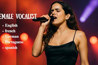 be female singer in english, german portuguese french, and spanish for any genre