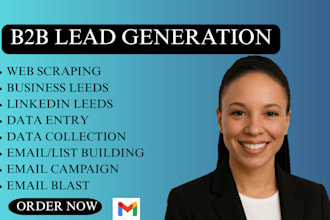 do data entry, web scraping, email list building, b2b lead generation