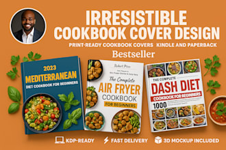 design irresistible cookbook cover for amazon KDP bestseller