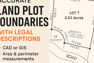 draw accurate land plot boundaries and legal descriptions