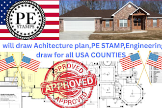 review, sign, and stamp architectural and construction drawings for city permit