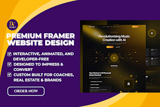 create modern framer website design, landing page, framer expert