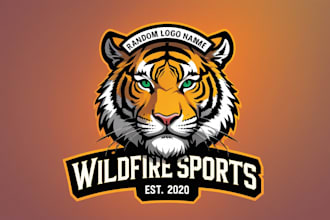 design tiger mascot logo with express delivery