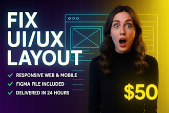 fix UI UX layout clean website mobile responsive redesign figma
