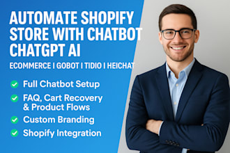 automate shopify store chatbot chatgpt website ai ecommerce gobot tidio heichat