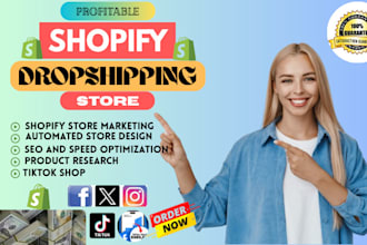 design shopify dropshipping website with product listing and management