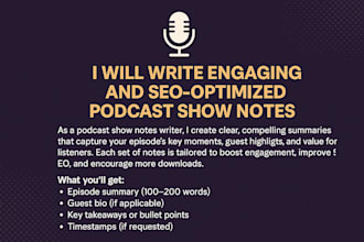 write your podcast show notes for SEO