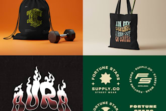 create trendy tote bag and gym bag mockups with logo design
