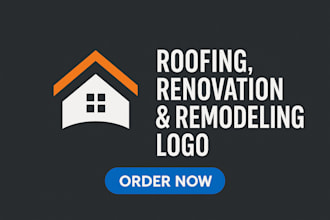 design minimalist logo for roofing, renovation remodeling
