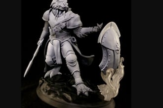 carve 3d fantasy figurine, creature sculpture, dnd, warmage, ttrpg, 3d printing
