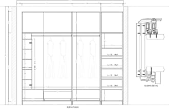 do 2d shop drawings, cad drawing for millwork joinery 3d furniture design in cad