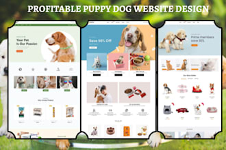 design profitable puppy shopify store website pet dropshipping store pet website