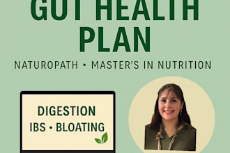 create a naturopathic nutrition plan for gut health, bloating, or ibs