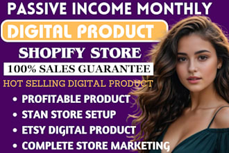 setup 7figure shopify digital product store etsy shop stan store digital product