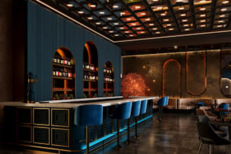 craft 3d interior design,nightclub render,cafe lounge ,coffee shop,bar sketchup