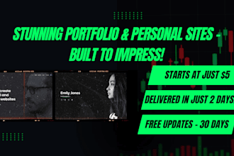 professionally create portfolio website or personal website