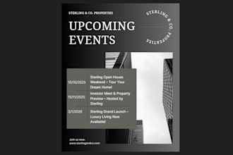 design a modern event announcement flyer for any industry