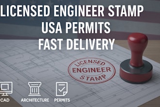 stamp all USA architectural drawings, engineering stamp and be your draftsman